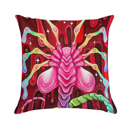 Rainbow Alien Soft Shrink-Resistant Throw Pillow