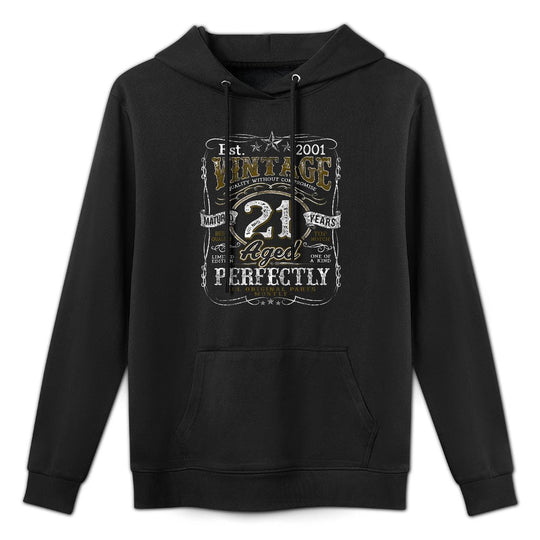Vintage 2001 Limited Edition 21 Year Old 21st Birthday Cotton-Polyester Blend Hoodie