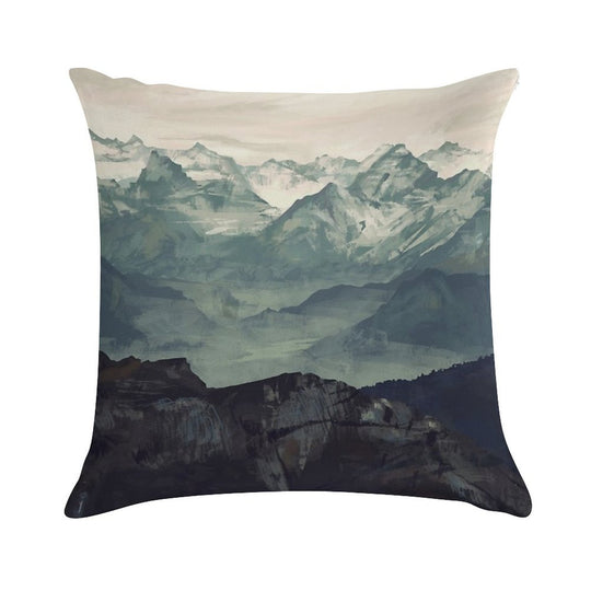 Mountain Fog Soft Washable Throw Pillow