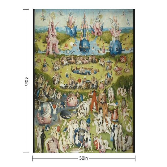 The Garden of Earthly Delights Full Image Multi-functional Throw Blanket