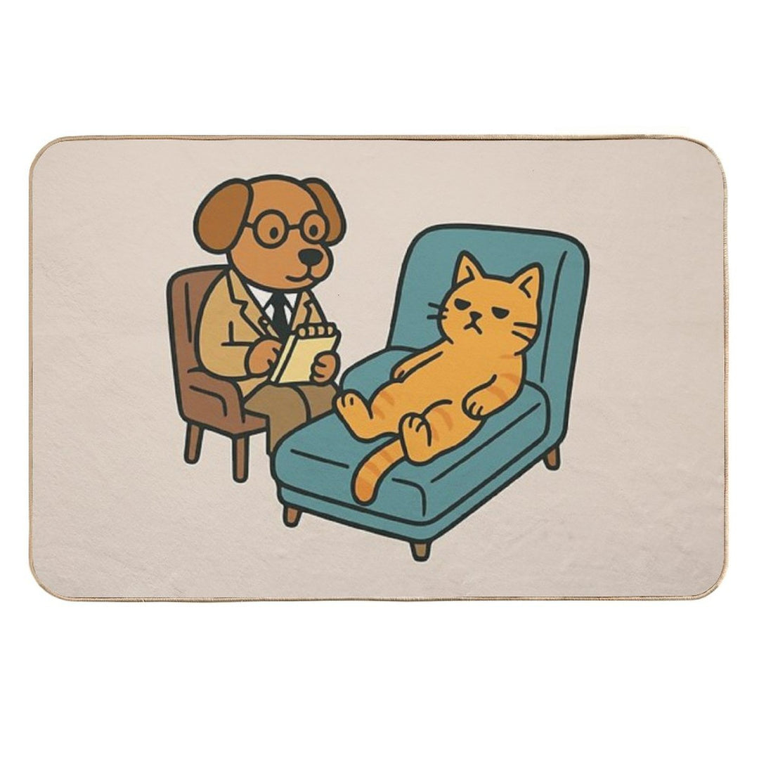 Cat Therapy Session  Absorbent Bath Mat