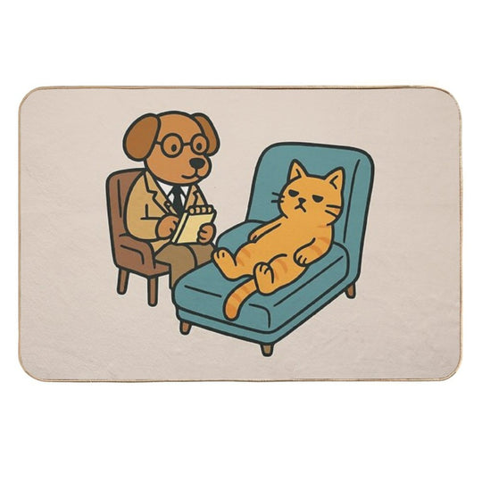 Cat Therapy Session  Absorbent Bath Mat