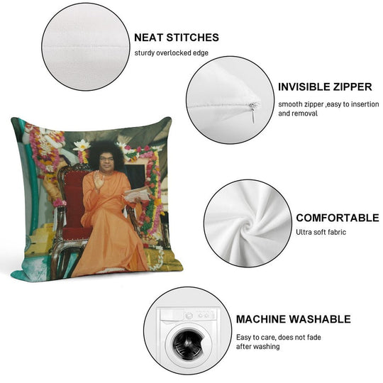 Sathya Sai Baba Blessings High Quality Soft Skin-Friendly Throw Pillow
