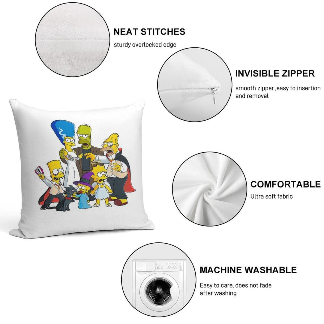 The Simpsons Treehouses of Horror Halloween Soft Decorative Cover Throw Pillow