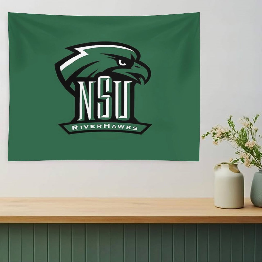 Northeastern State Green Black Tapestry