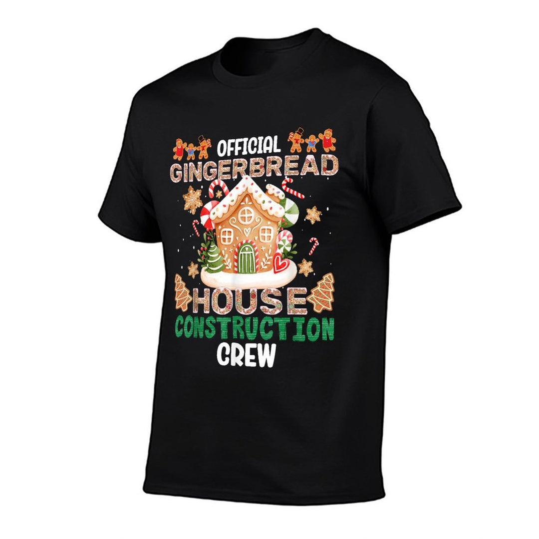 Funny Official Gingerbread House Construction Crew Xmas  Oversized Silhouette T-Shirt