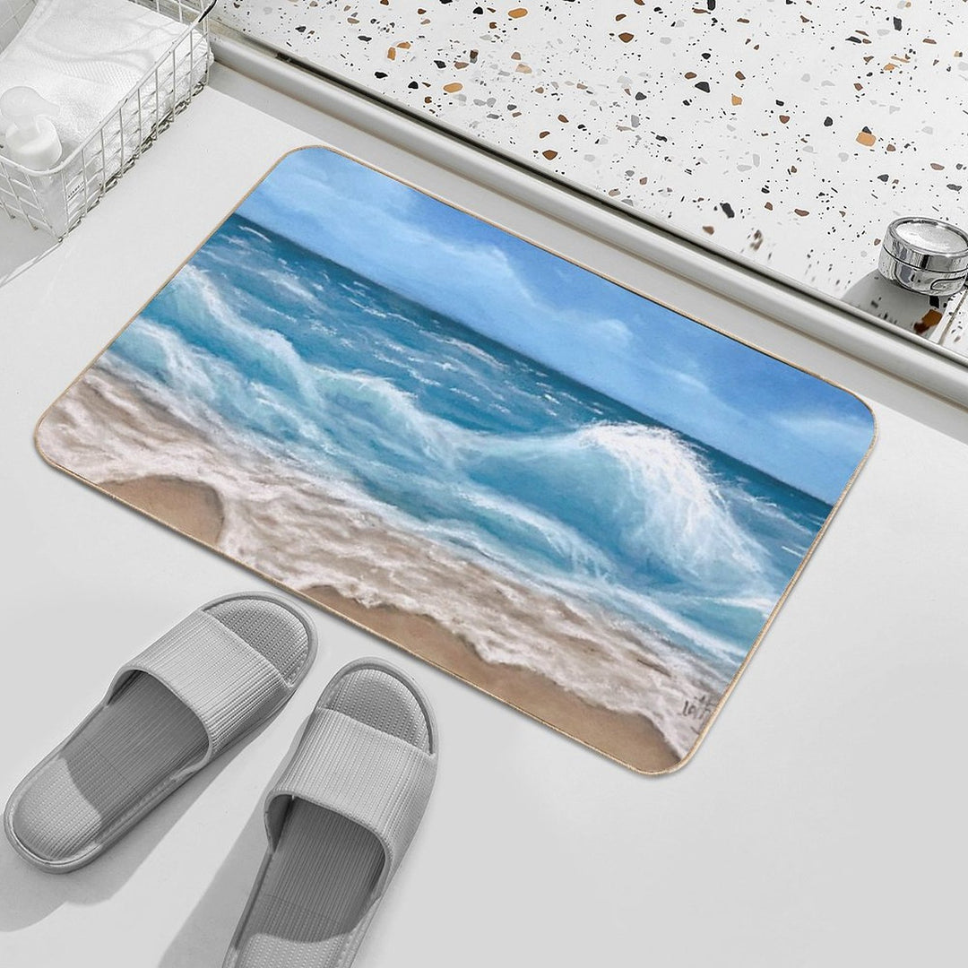 Beach Ocean Wave  Long-Lasting Bath Mat