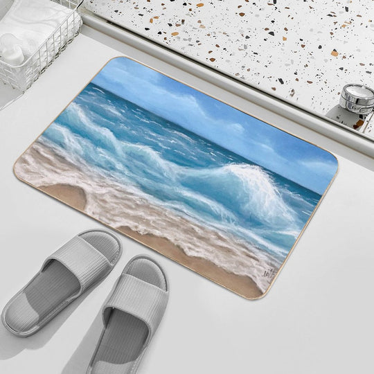 Beach Ocean Wave  Long-Lasting Bath Mat