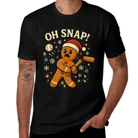 Oh Snap Gingerbreadman Christmas Baseball  Eco-friendly Material T-Shirt