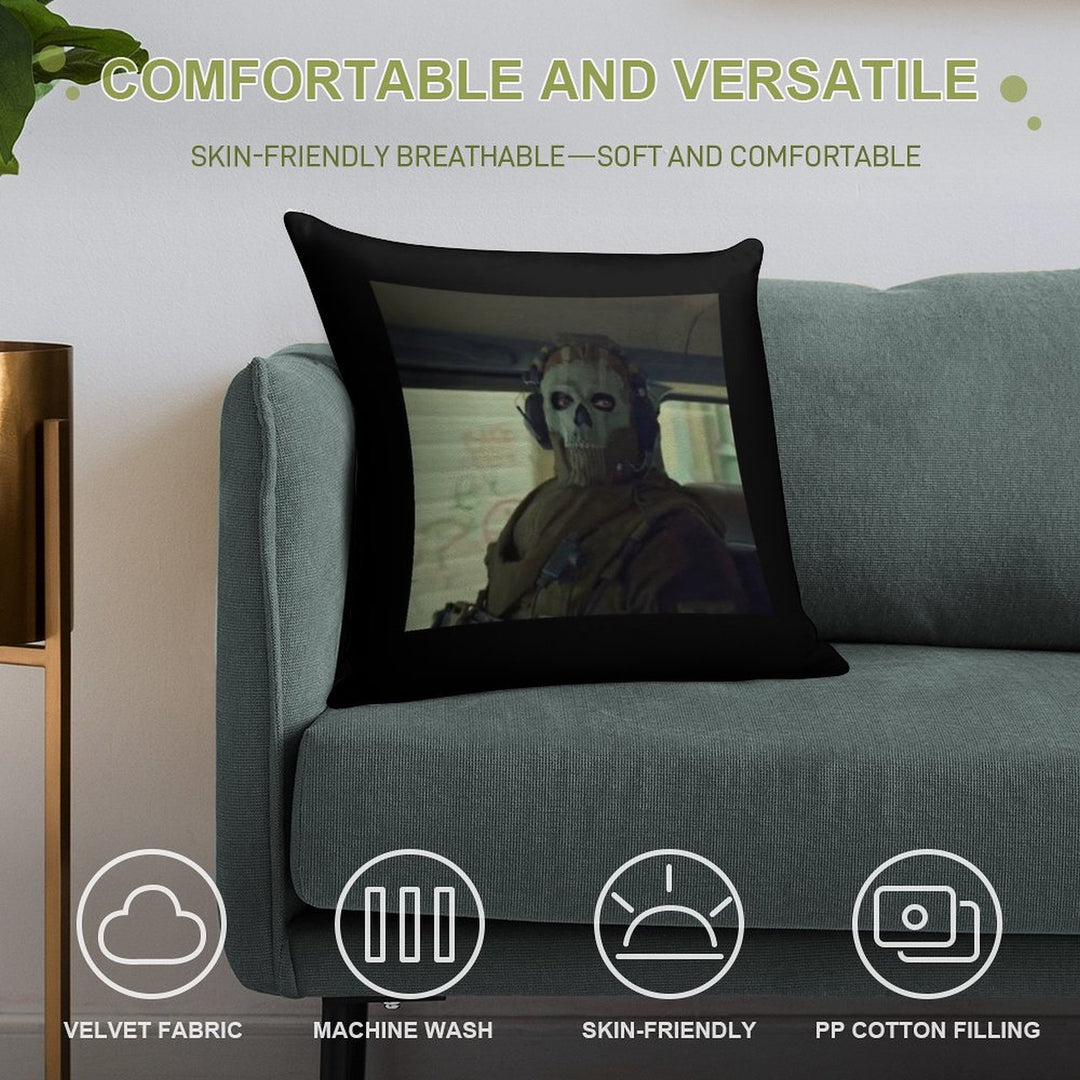 Ghost Simon Riley Soft Washable Throw Pillow