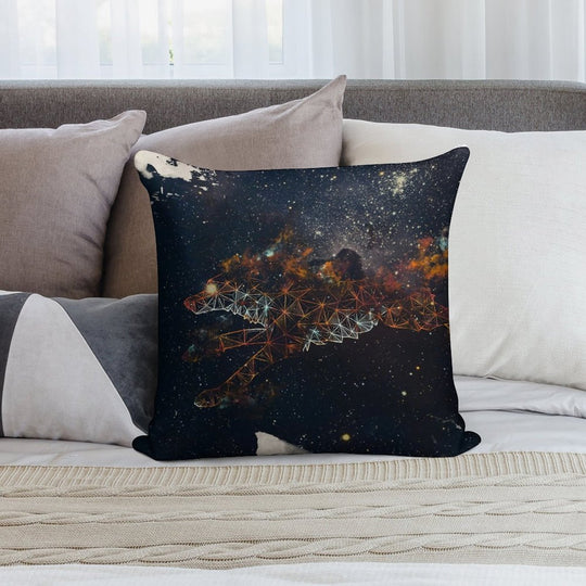 Celestial Wolf Soft Shrink-Resistant Throw Pillow
