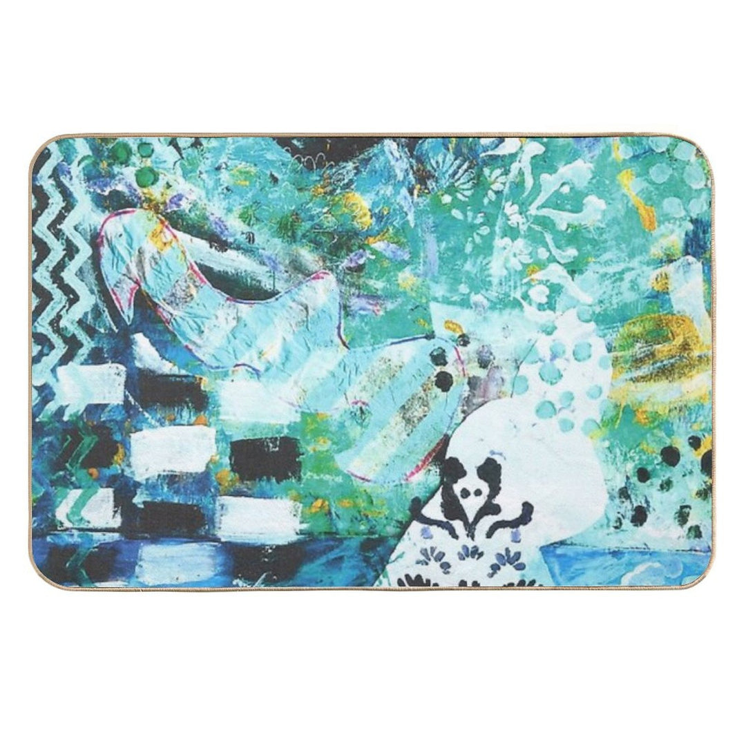 Chess Pieces. Black And White  Fade-Resistant Bath Mat