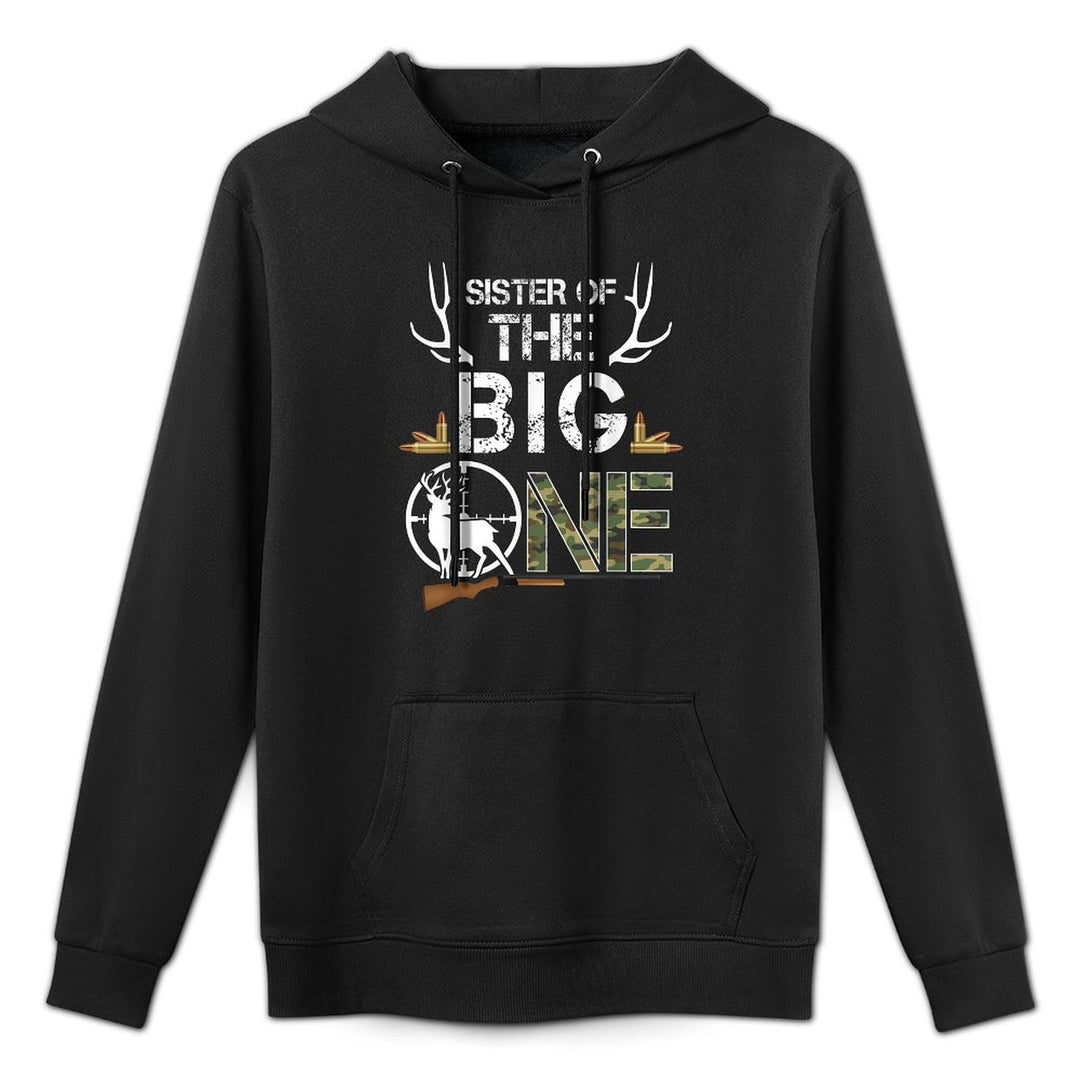 Sister of The Big One Birthday Boy Deer Hunter Camouflage Easy Care Hoodie