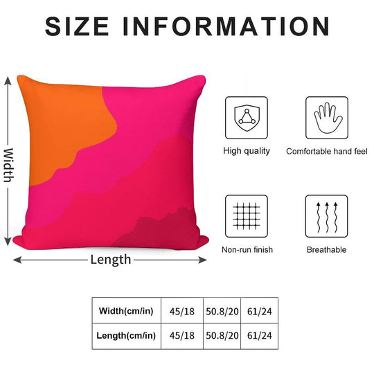 Hot Pink to Orange Soft Skin-Friendly Throw Pillow