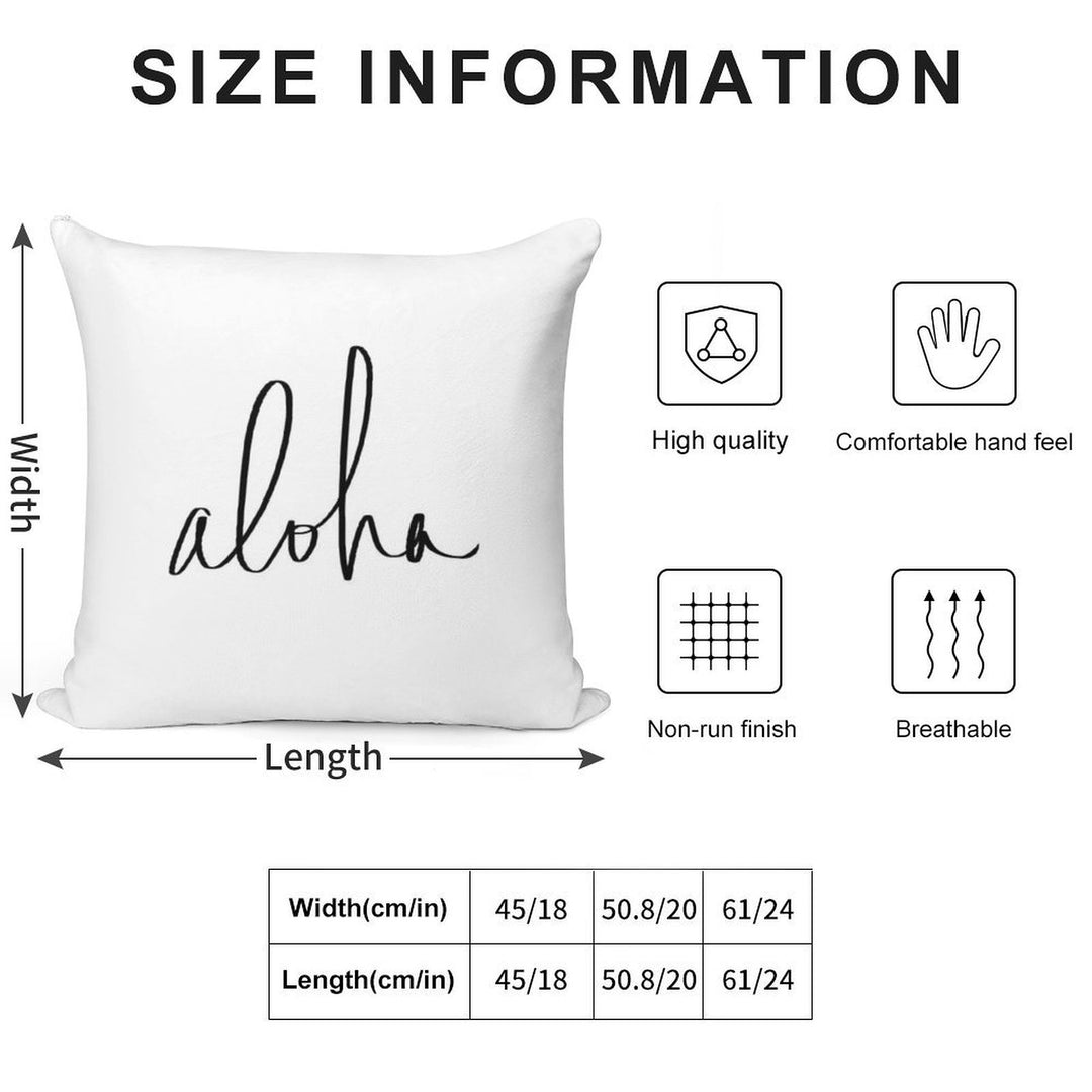 Aloha Hawaii Typography Soft Ultra-Soft Texture Throw Pillow