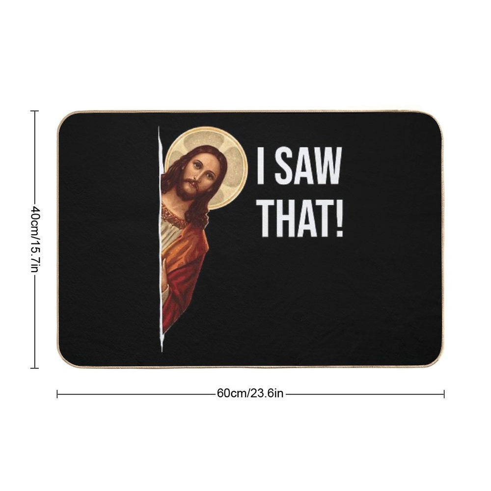 Jesus Meme I Saw That White Vintage Durable Bath Mat