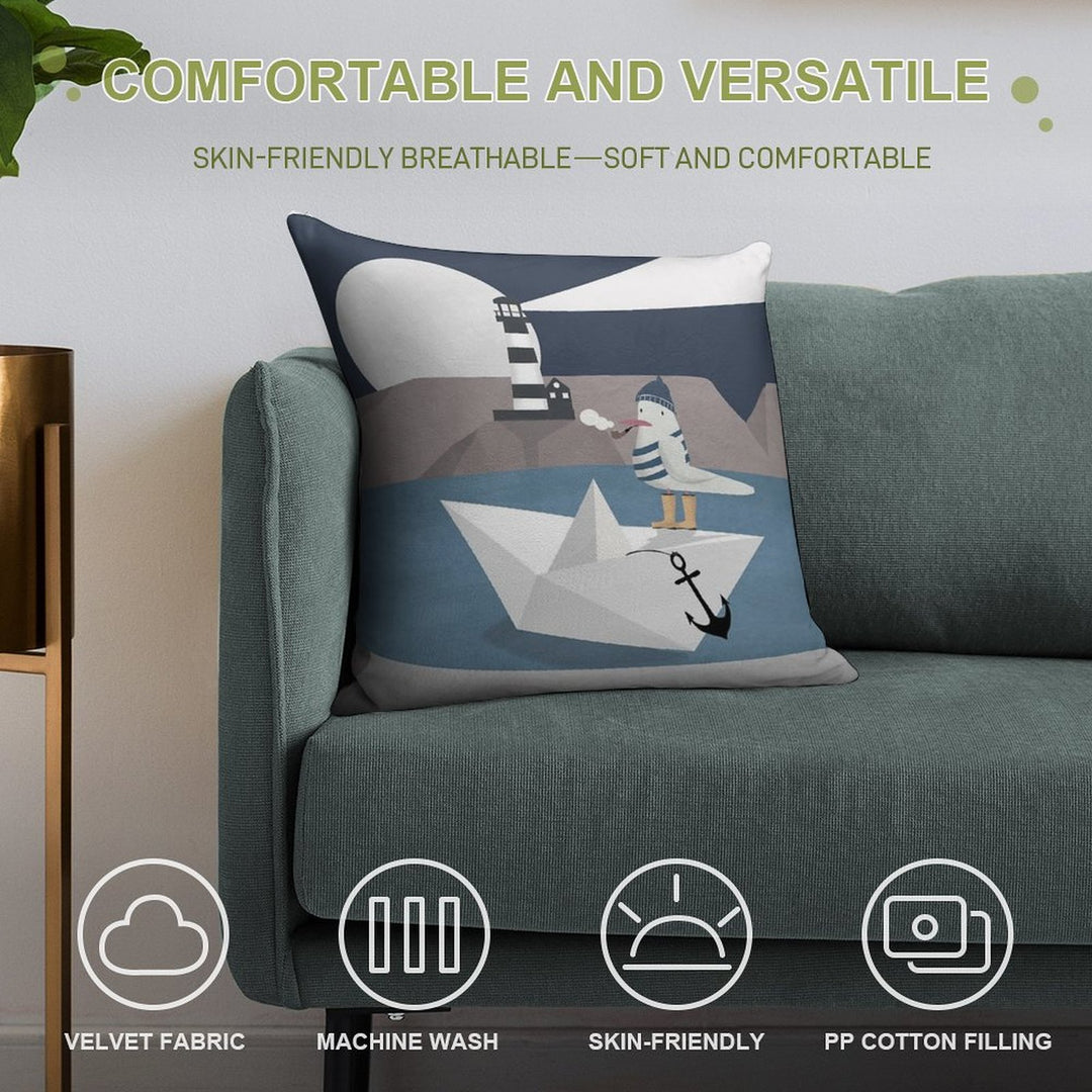 Fisher Seagull Soft Shrink-Resistant Throw Pillow