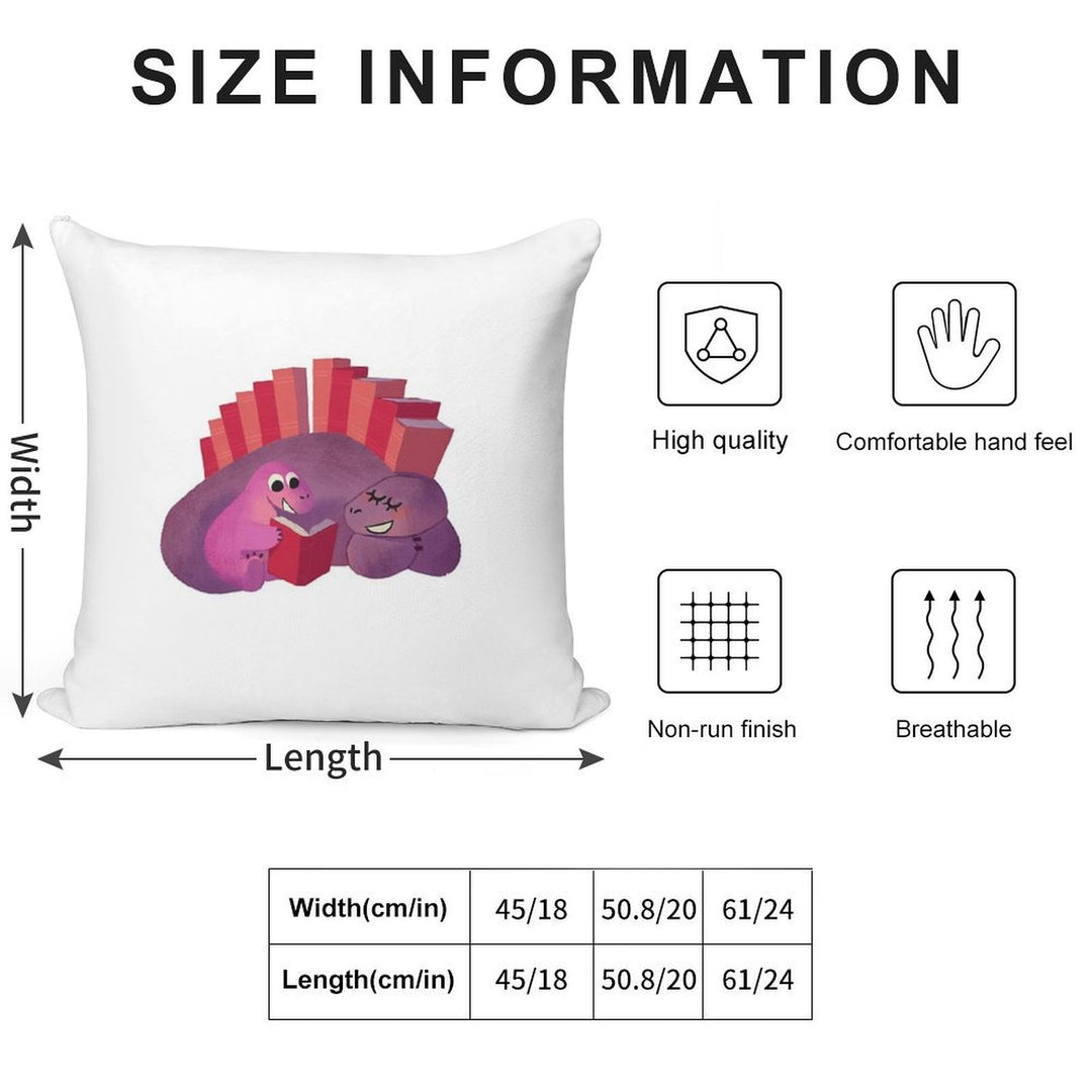 BOOK DINOSAURS 05 Soft Hidden Zipper Throw Pillow