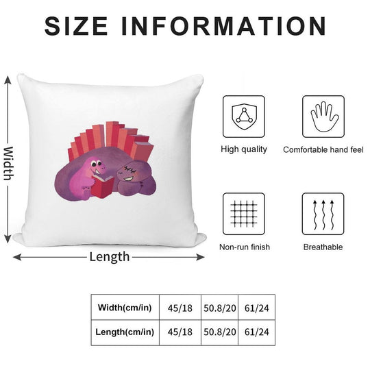 BOOK DINOSAURS 05 Soft Hidden Zipper Throw Pillow