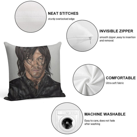 Daryl Dixon Soft Gift Ready Throw Pillow