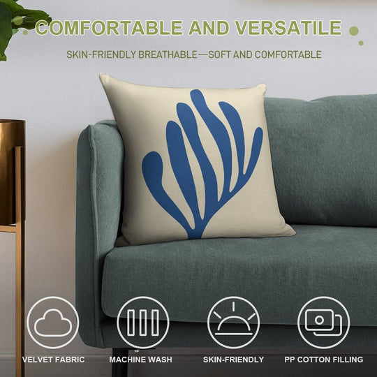 Henri Matisse - The Cutouts - Blue - Matisse Exhibition Soft Hidden Zipper Throw Pillow