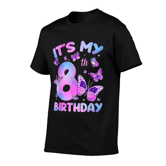 Its My 8th Birthday Butterfly Theme 8 Year Old Girl Party  Relaxed-fit T-Shirt