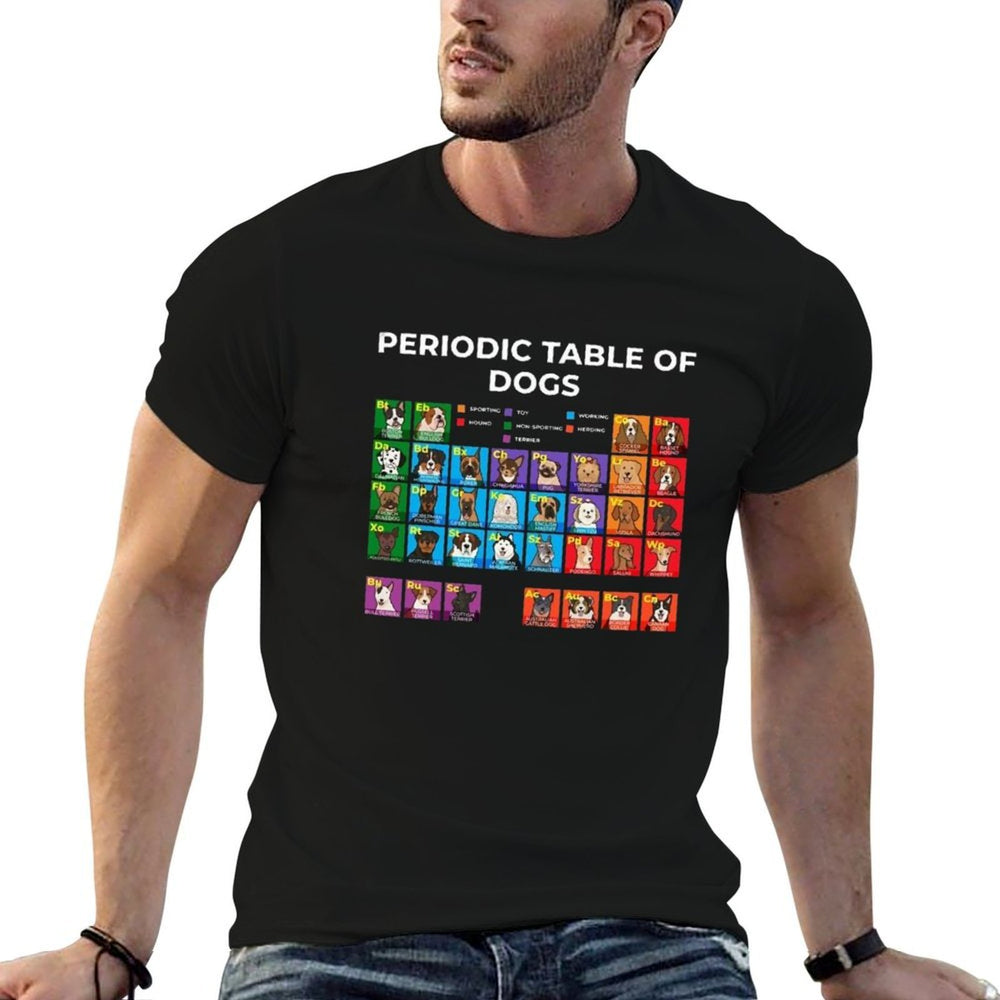 Periodic Table of Dogs, Dog Lover, Funny Science  Fade-proof Color T-Shirt