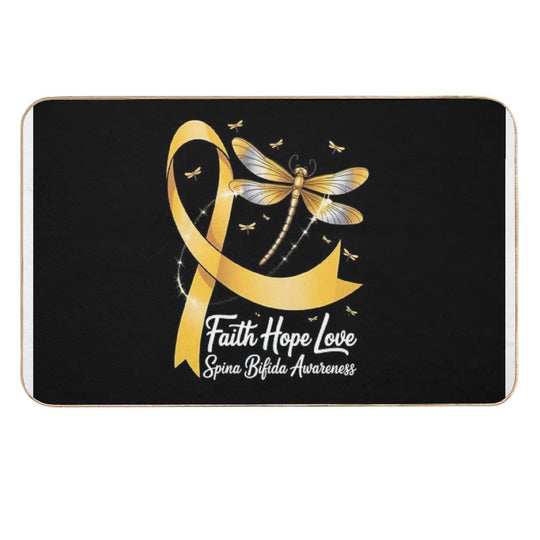 Faith Hope Love Spina Bifida Awareness Dragonfly  Eco-Friendly Bath Mat