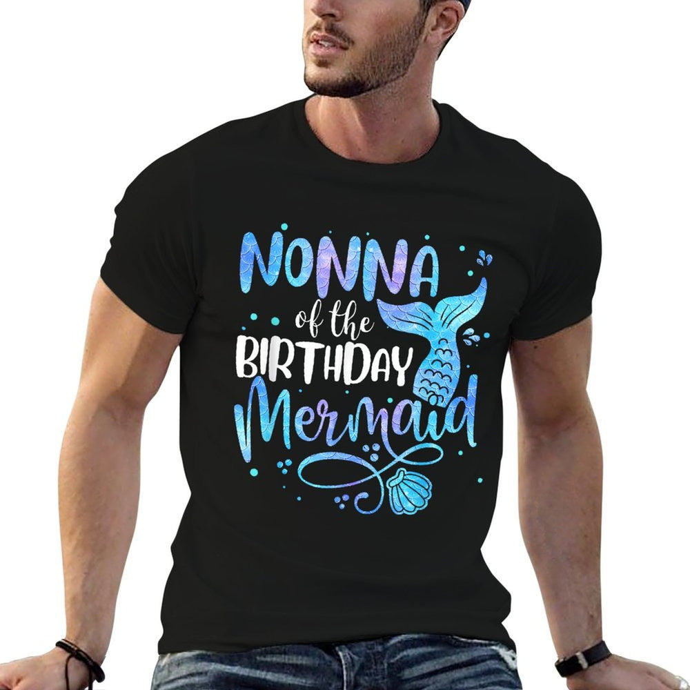 Nonna Of The Birthday Mermaid Family Matching Party Squad  Wrinkle-resistant T-Shirt