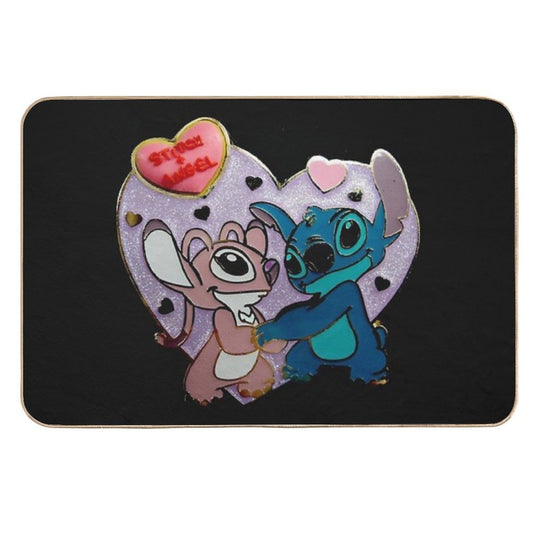 Stitch And Angel in Love  Non-Slip Bath Mat