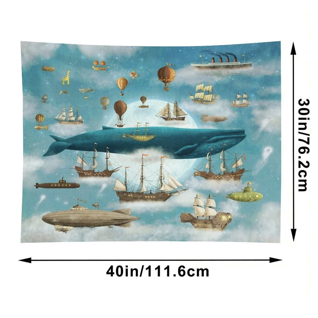 Ocean Meets Sky - Book Art Tapestry