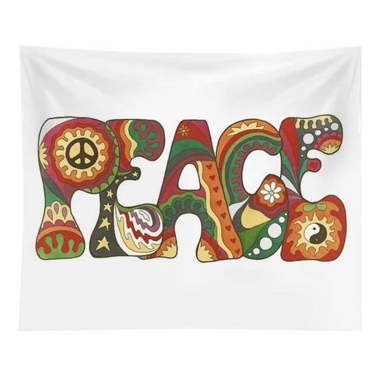 Vintage Psychedelic Peace Tapestry