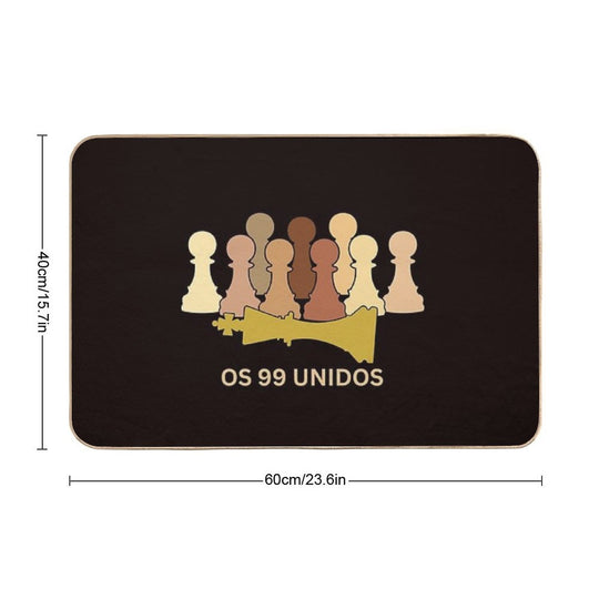 The 99 United -(Portuguese (Português)) Worldwide Unity of The 99 (Flesh Tone Pawns W Gold King) Durable Bath Mat