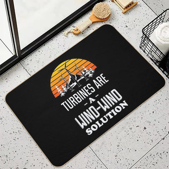 Wind-Wind Solution Energy Wind Turbine Technician Product  Eco-Friendly Bath Mat