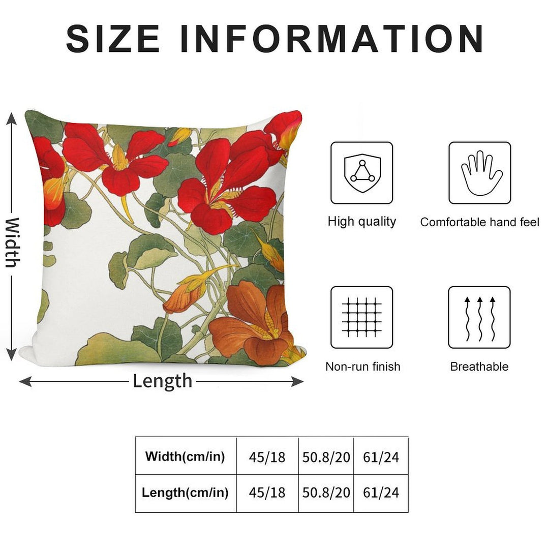 Nasturtium Flower Soft Ultra-Soft Texture Throw Pillow