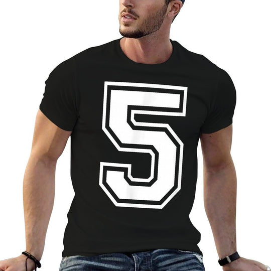 Number 5 Birthday Varsity Sports Team Jersey  Classic T-Shirt