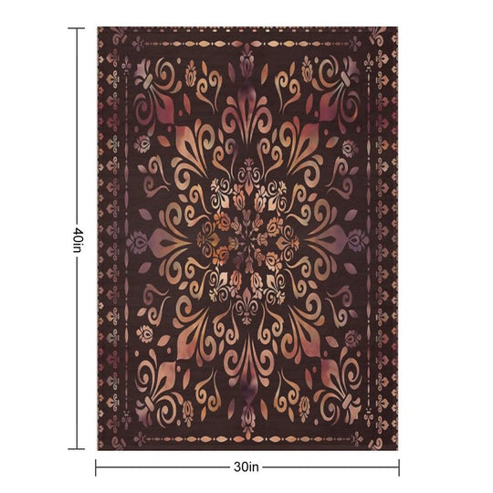 Oriental Damask Ornament - Vintage #2 Quick-dry Throw Blanket