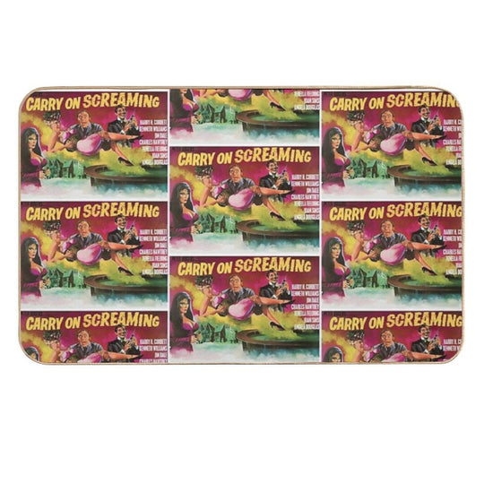 Vintage 60s Style CARRY ON Poster Art - Carry On Screaming  Repositionable Bath Mat