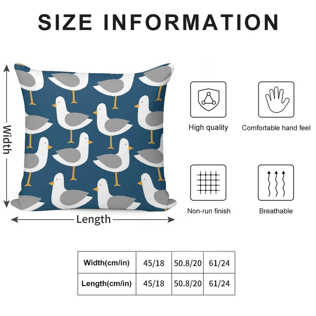 Seagull 4.0 Soft Short Plush Fabric Throw Pillow