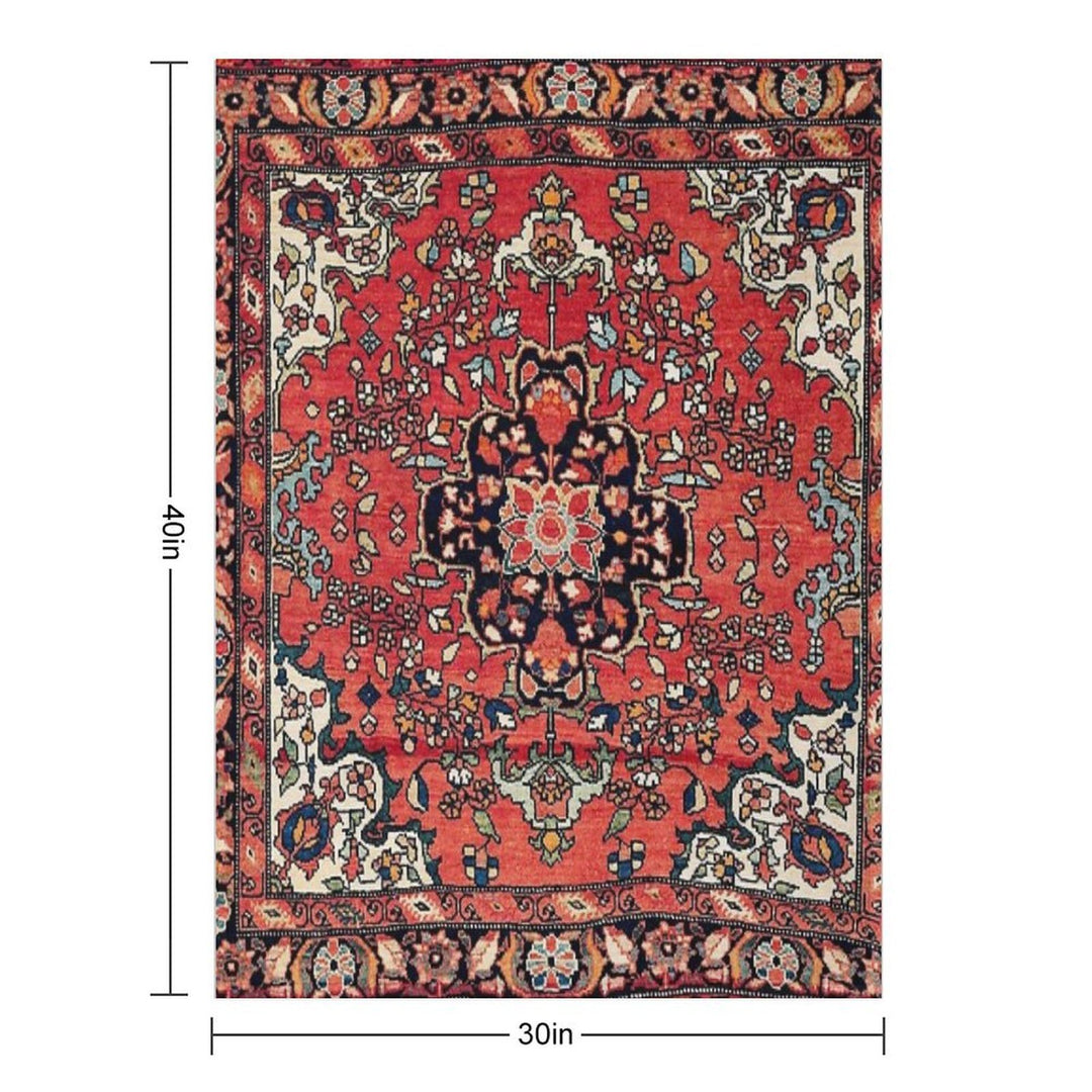 Farahan Arak West Persian Poshti Print Compact Throw Blanket