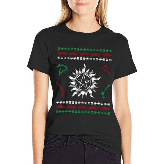 Pentagram Ugly Christmas I Sam Dean Ugly Sweater  Versatile T-Shirt