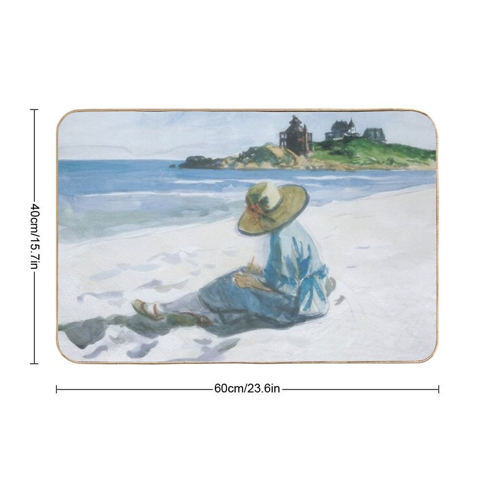 Jo Sketching at Good Harbour Beach   1923 by Edward Hopper  Easy To Clean Bath Mat