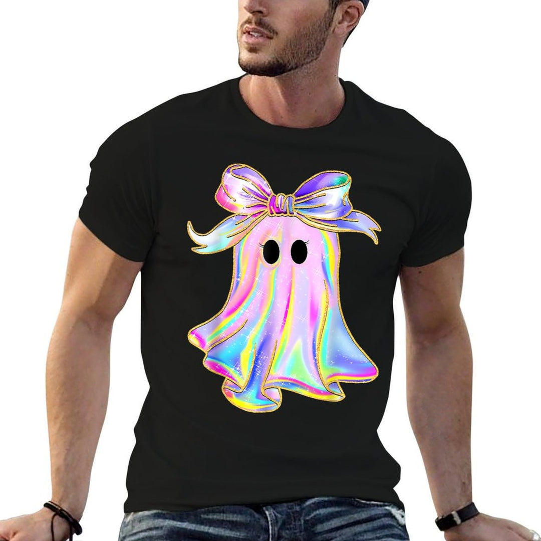 Disco Ghost Pumpkin Halloween Girly Coquette Bow  Odor-resistant T-Shirt