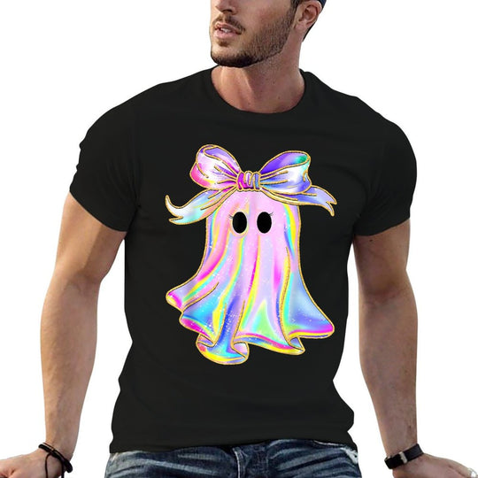 Disco Ghost Pumpkin Halloween Girly Coquette Bow  Odor-resistant T-Shirt
