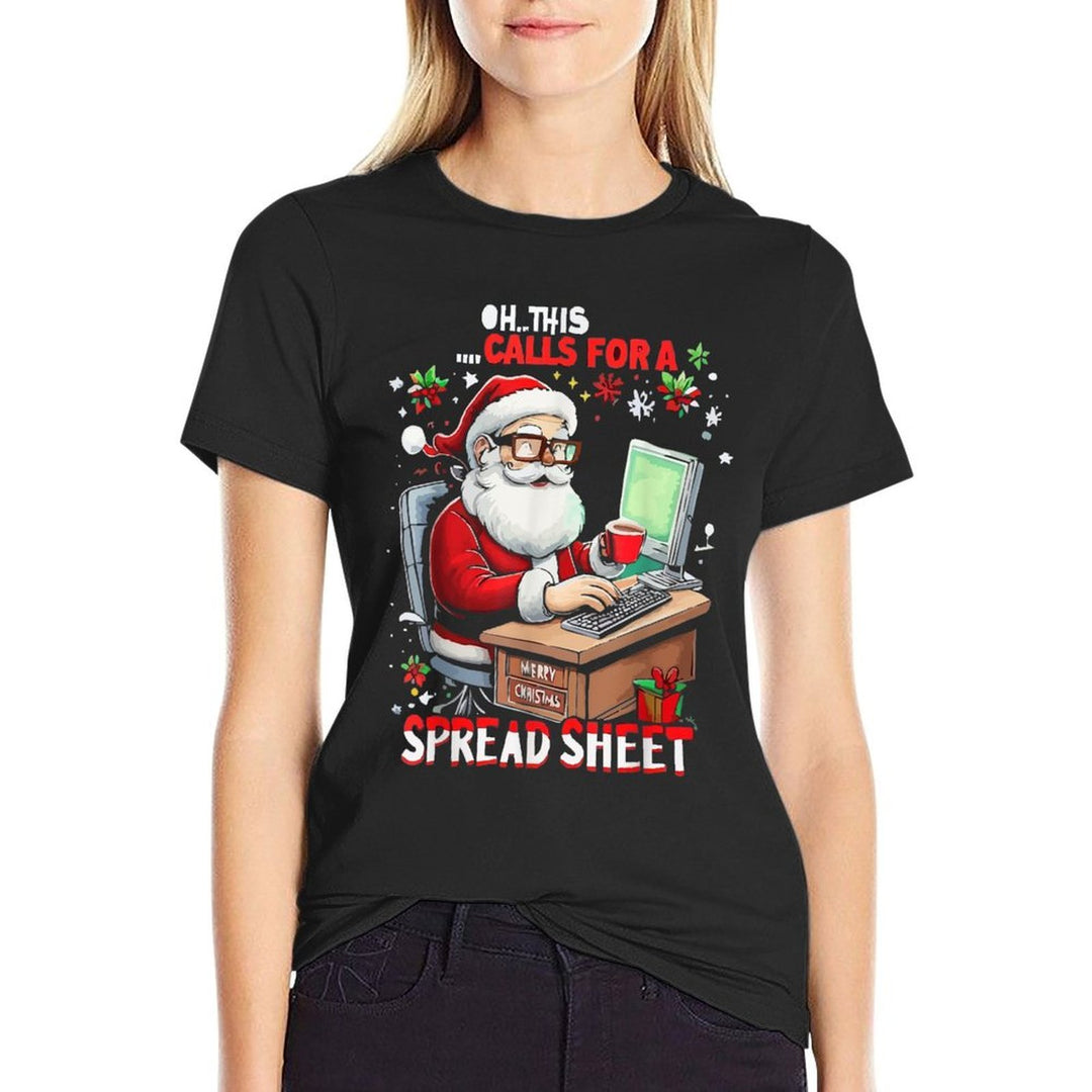 Oh This Calls for A Spreadsheet, Funny Excel Christmas  Slim-fit Cut T-Shirt