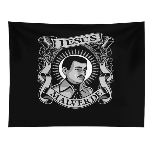 Jesus Malverde Mexican Hero Angel Of The Poor Tapestry