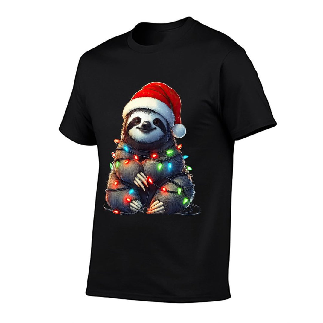 Sloth Christmas Lights Funny Santa Hat Merry Xmas  Versatile T-Shirt