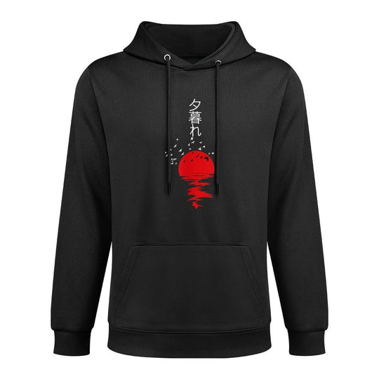 Japanese Sunset Minimalist in Gothic Aesthetic Twilight Medium-Weight Fabric Hoodie