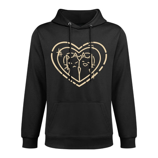 Cute Kawaii Y2K Coquette Heart with Cats Easy Care Hoodie