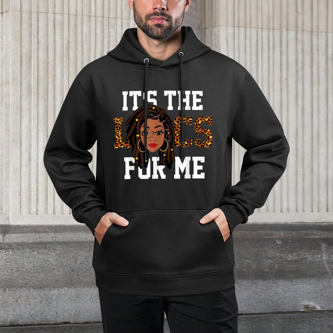 Womens It The Locs for Me Leopard Black Hair African Pride Shape Retention Hoodie